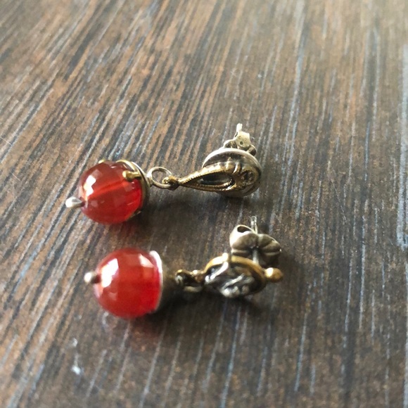 Semi precious stone drop earrings